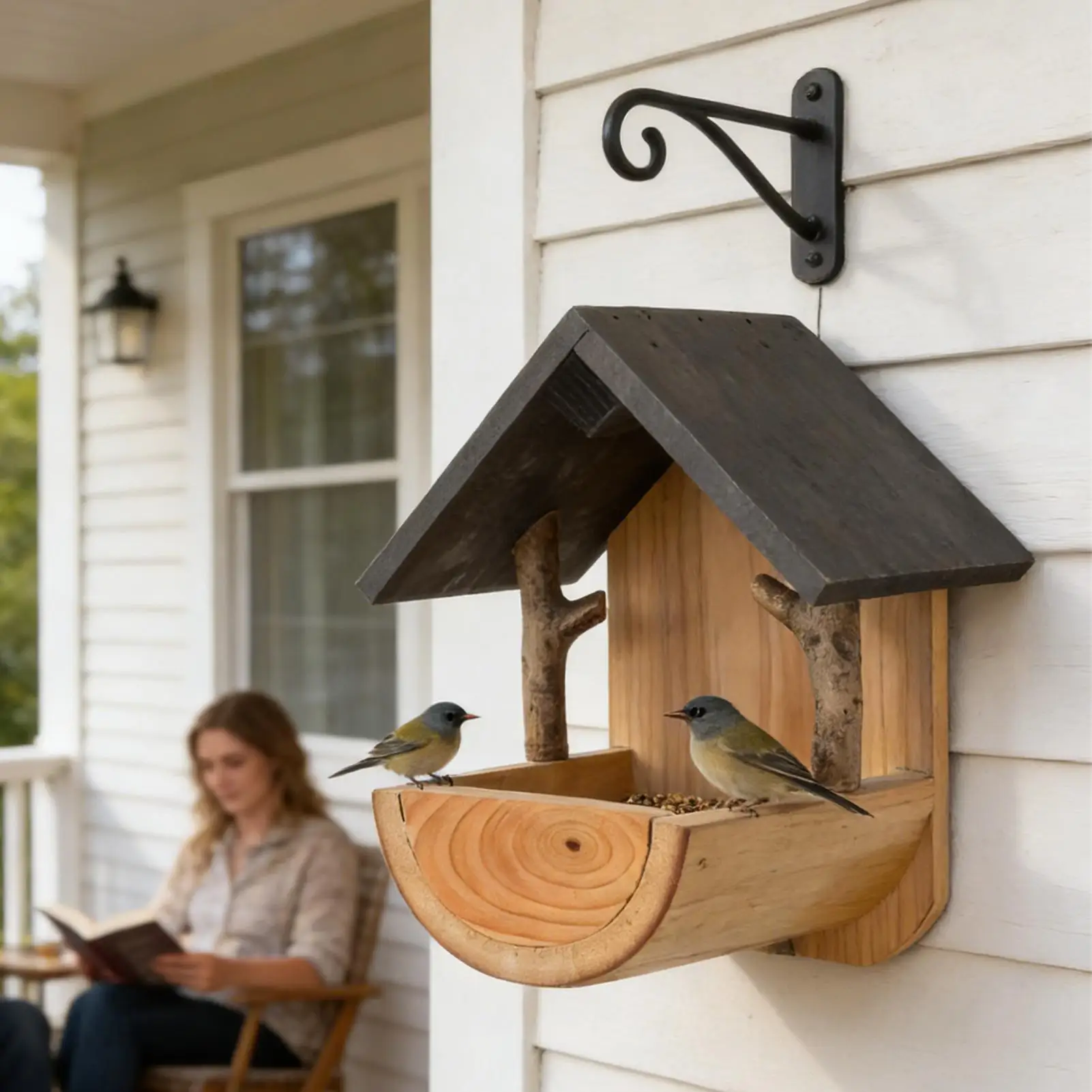 Wall Mount Wooden bird feeder  - đánh giá và giá Watches Original