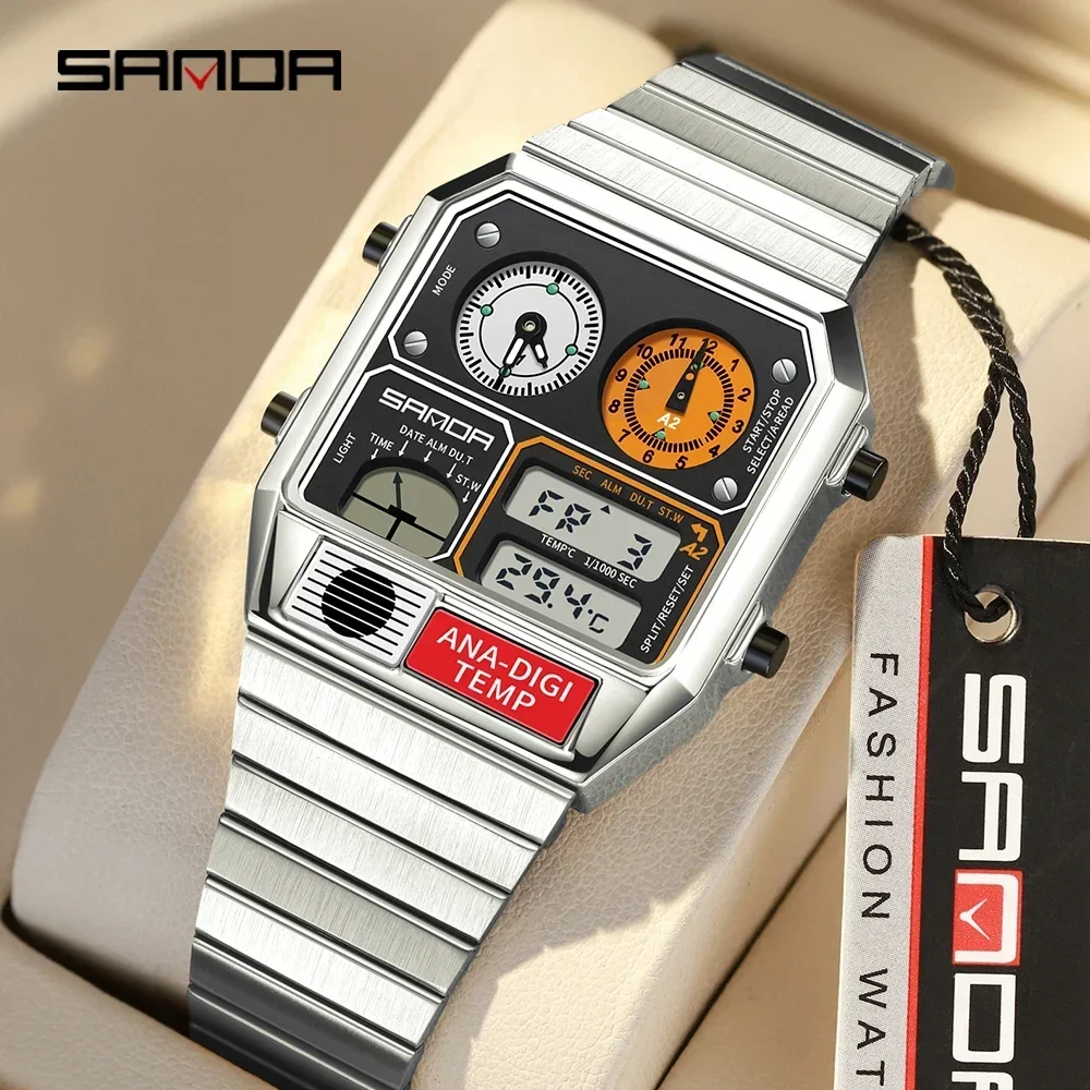 SANDA 3192 Fashion Unisex Watc - đánh giá và giá Vintage Digital Watch