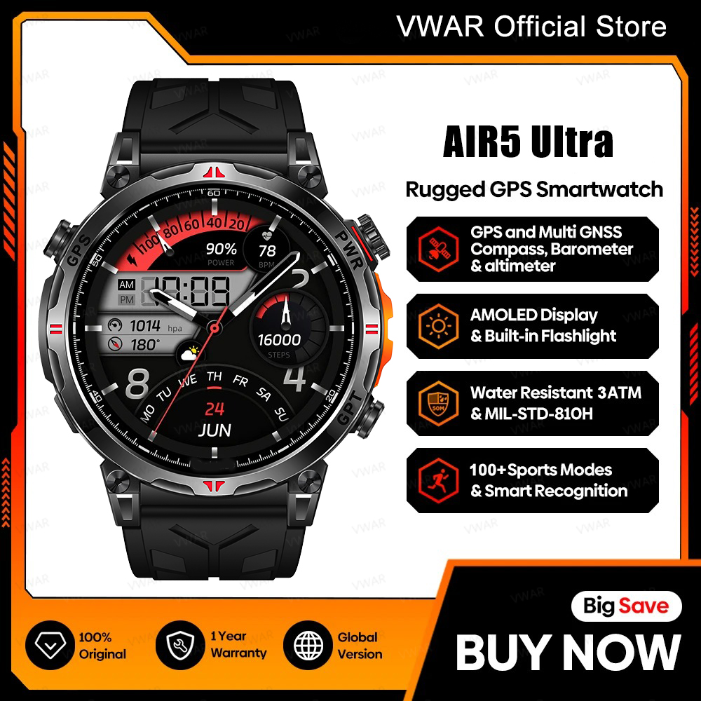 2025 New VWAR GPS Smartwatch 1 - đánh giá và giá Watch Vs Amazfit