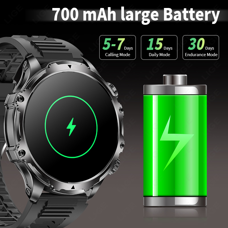 LIGE Smartwatch Military Men 1 - đánh giá và giá Timex Watches Smartwatch