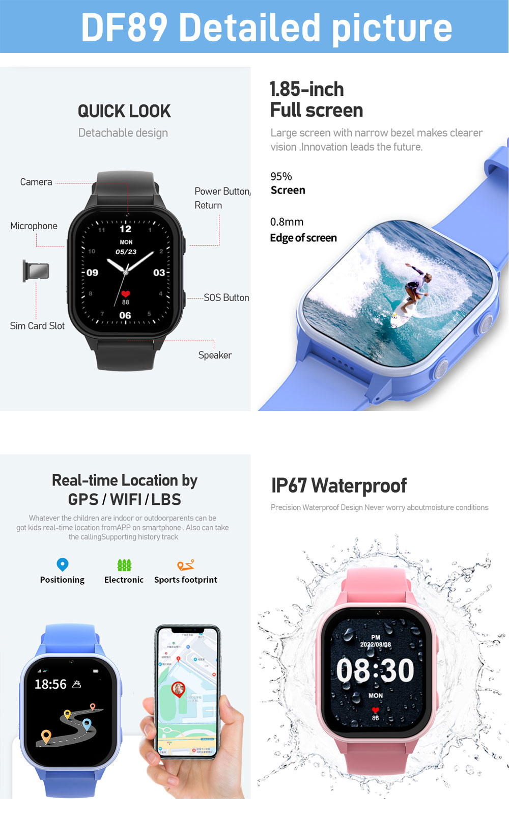 2G 4G Kids Smart Watch Phone G - đánh giá và giá Smartwatch Watches For Kid Boy
